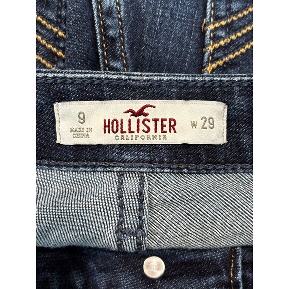 Hollister Womens Distressed Straight Leg Jeans Size 9 W29 Blue Denim - Picture 3 of 14